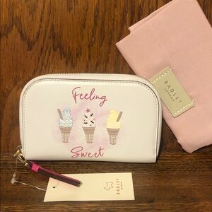 NWT-Radley London-Feeling Sweet-Ice Cream 🍦Medium Zip Around Wallet-Chalk-$105